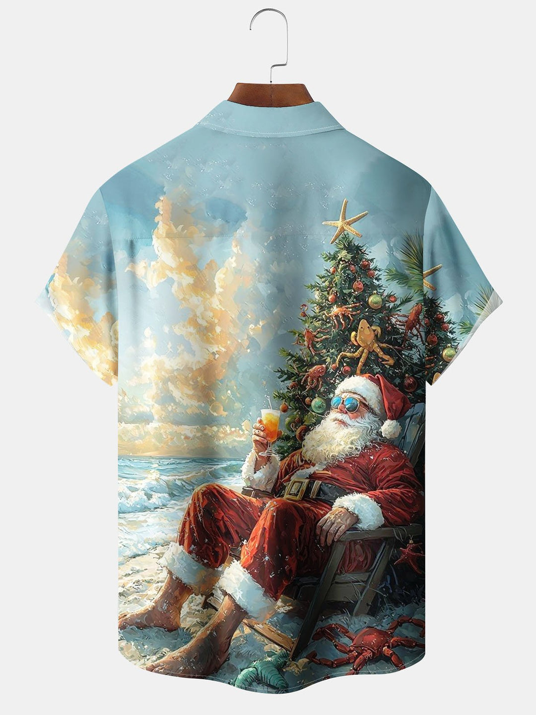 Alohadaddy® Christmas Santa Claus Print Pocket Elastic Button Men&