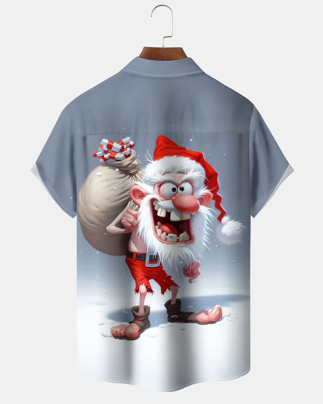 Alohadaddy® Christmas Funny Santa Print Pocket Elastic Button Men&