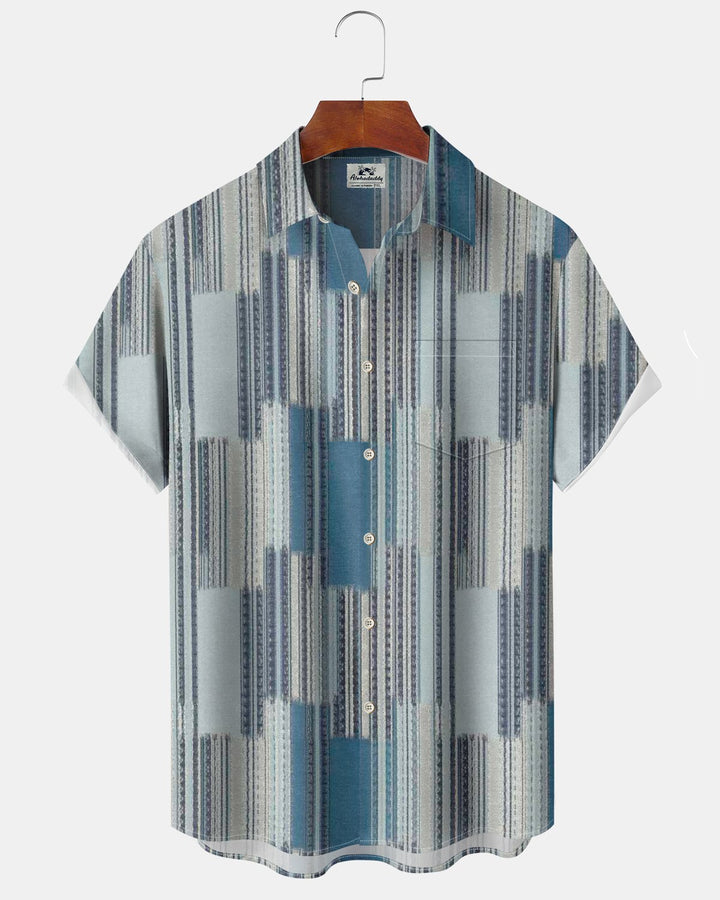 Alohadaddy® Casual Striped Art Print Cardigan Men&