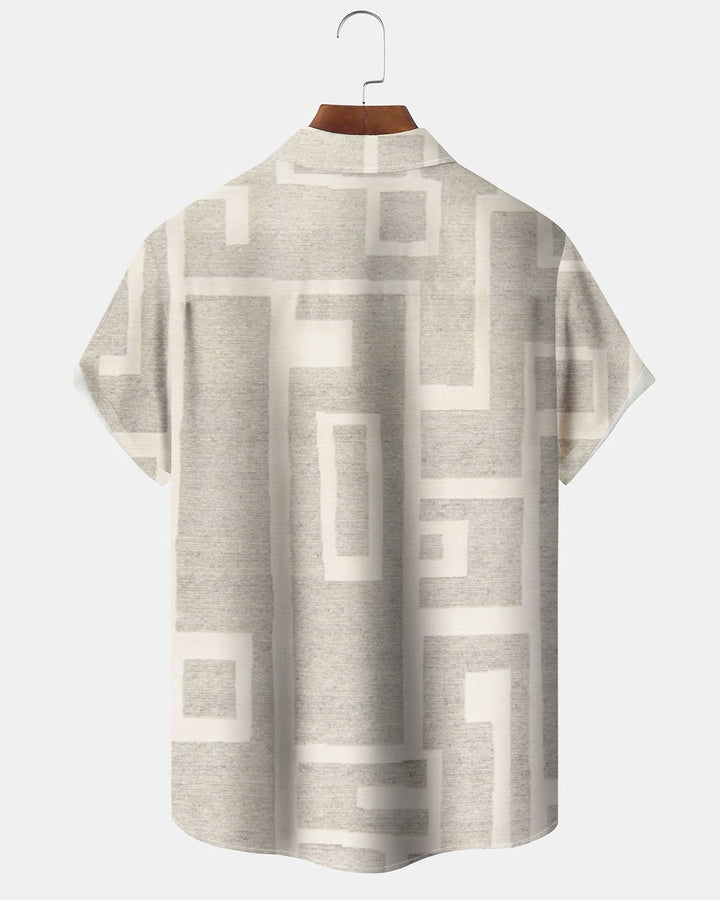 Alohadaddy® Casual Geometric Print Art Button Pocket Cardigan Men&