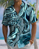 Alohadaddy® Vintage Diamond Print Art Button Pocket Cardigan Men's Short Sleeve Shirt