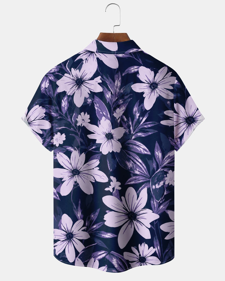 Alohadaddy® Hawaiian Floral Print Art Button Pocket Cardigan Men&