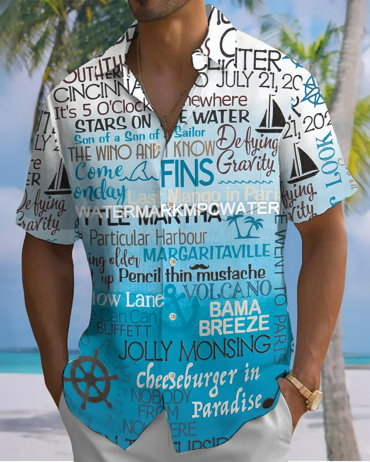 Alohadaddy® Casual Letter Print Art Button Pocket Cardigan Men&