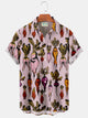 Alohadaddy Vintage Fun Fruit and Vegetable Print Men's Button Pocket Shirt