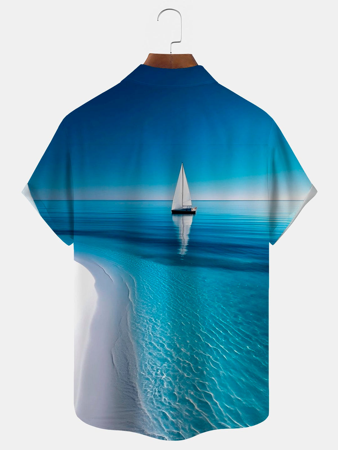 Alohadaddy® Hawaiian Beach Ocean Sailboat Print Men&