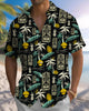 Alohadaddy® Hawaiian Palm Tree Print Art Button Pocket Cardigan Men's Short Sleeve Shirt