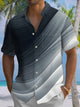 Alohadaddy Casual Vacation Gradient Geometric Print Art Button Cardigan Pocket Polyester Stretch Large Size Long Short Sleeve Shirt