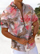 Alohadaddy Casual Gradient Abstract Art Print Art Moisture Wicking Chest Pocket Hawaiian Short Sleeve Shirt