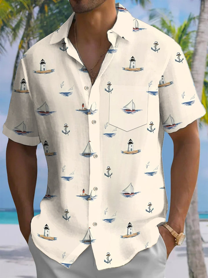 Alohadaddy® Hawaii Vacation Art Print Chest Pocket Men&