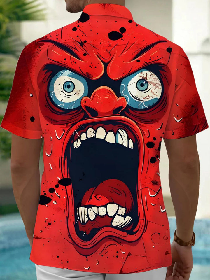 Alohadaddy® Vintage Cartoon Expressions Print Art Moisture Wicking Men&