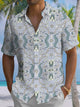 Alohadaddy® Casual Ethnic Pattern Art Print Chest Pocket Men Short Sleeve Shirt Big & Tall