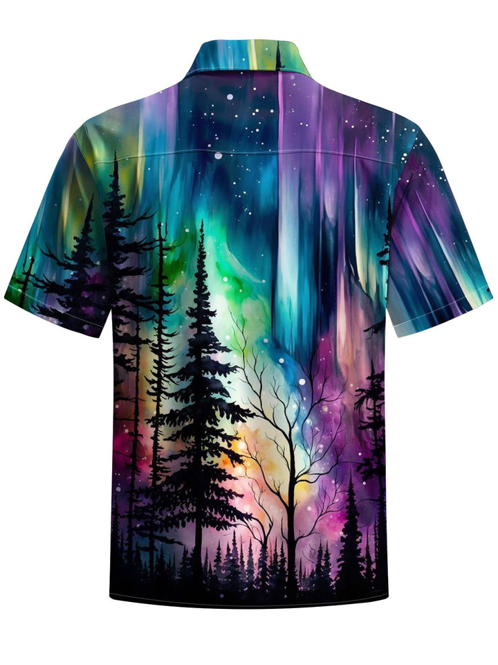 Alohadaddy® Casual Sunset Tree Art Print Chest Pocket Men&