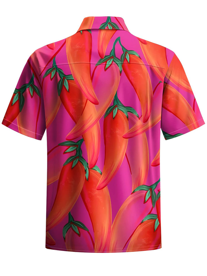 Alohadaddy® Hawaiian Chili Pepper Art Print Chest Pocket Men&