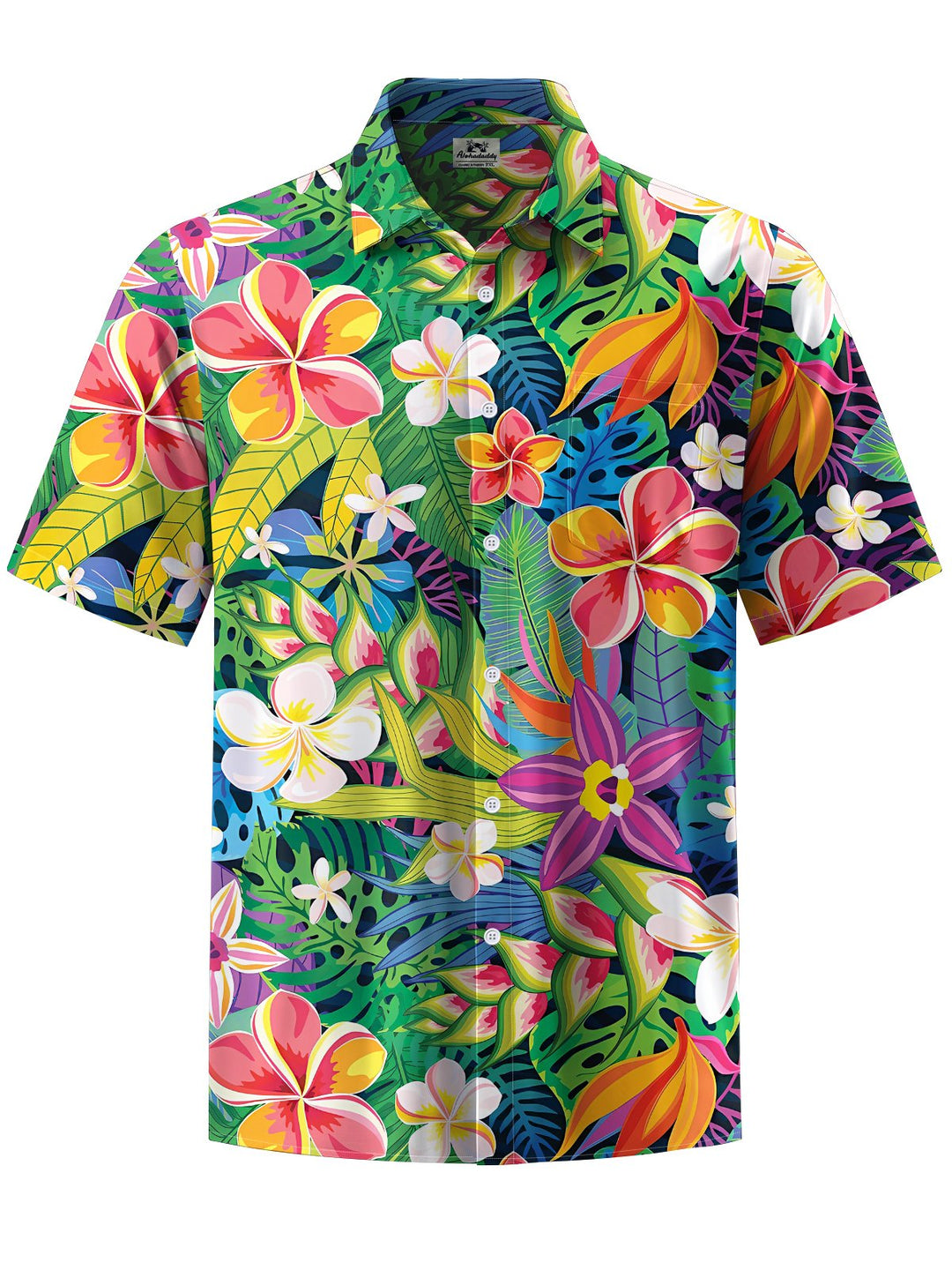 Alohadaddy® Hawaiian Floral Art Print Chest Pocket Men&