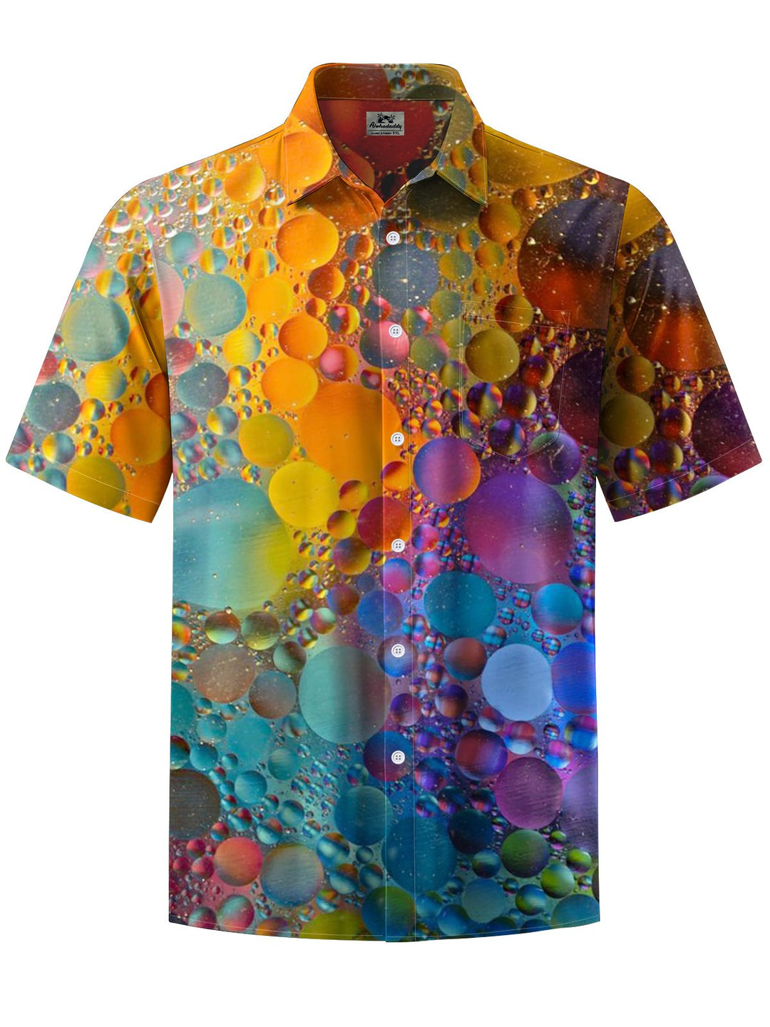 Alohadaddy® Vintage Geometric Art Print Chest Pocket Stretch Men&