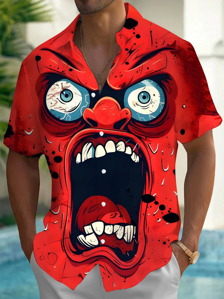 Alohadaddy® Vintage Cartoon Expressions Print Art Moisture Wicking Men&