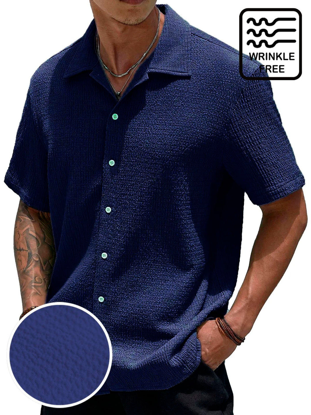 Alohadaddy Basic Casual Seersucker Men&