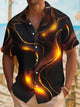 Alohadaddy Vintage Gradient Art Print Men's Button Pocket Short Sleeve Shirt