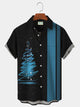 Camisa hawaiana de manga corta con botones y diseño navideño de bolos vintage para hombre