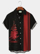 Camisa hawaiana de manga corta con botones y diseño navideño de bolos vintage para hombre