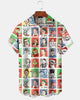 Alohadaddy® Christmas Fun Cartoon Movie Puzzle Pocket Short-Sleeve Shirt