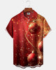 Alohadaddy® Men's Christmas Ribbon Gradient Print Button Pocket Short Sleeve Shirt Big & Tall