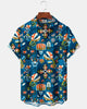 Alohadaddy® Holiday Cartoon Game Super Mario Hawaiian Vacation Beach Men's Short-Sleeve Shirt