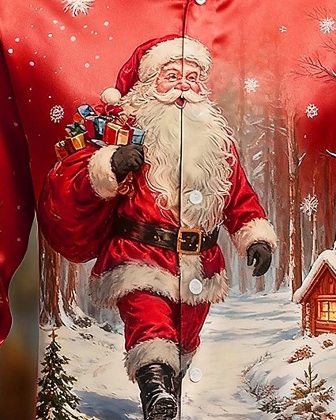 Alohadaddy® Holiday Vintage Santa Gift Snowy Christmas Men&