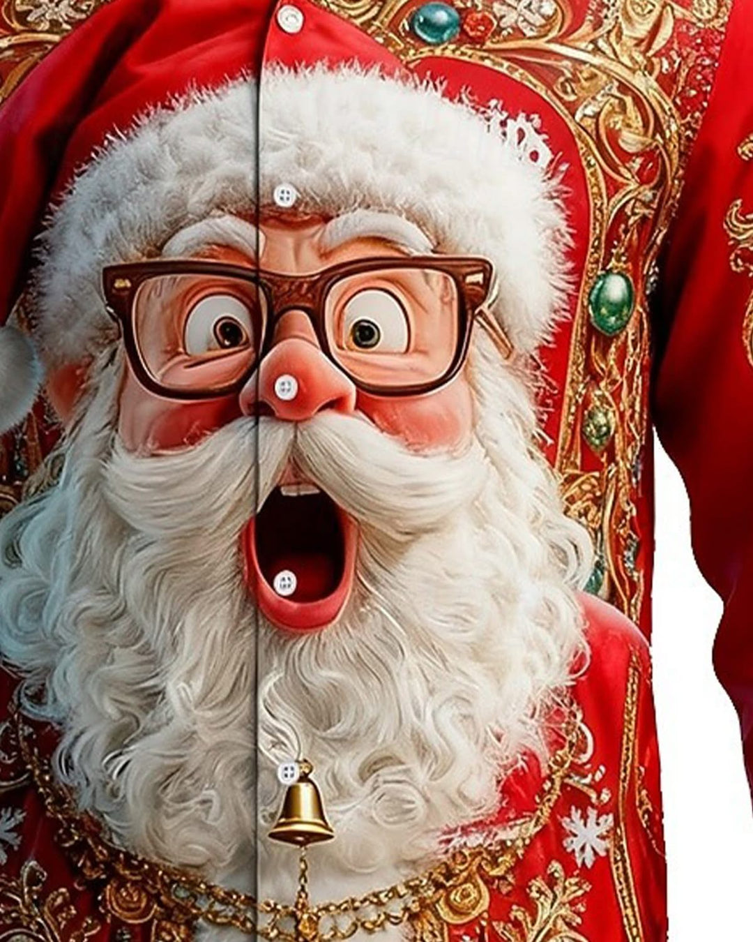 Alohadaddy® Holiday Spooky 3D Surprising Santa Claus Christmas Tree Retro Men&