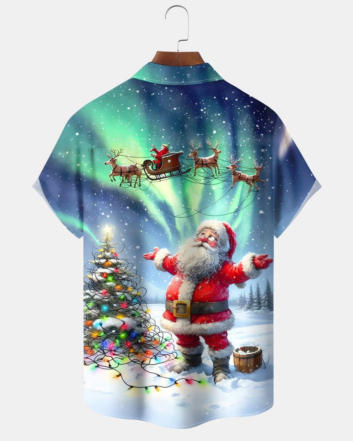 Alohadaddy® Holiday Santa Claus Christmas Aurora Sleigh Reindeer Men&