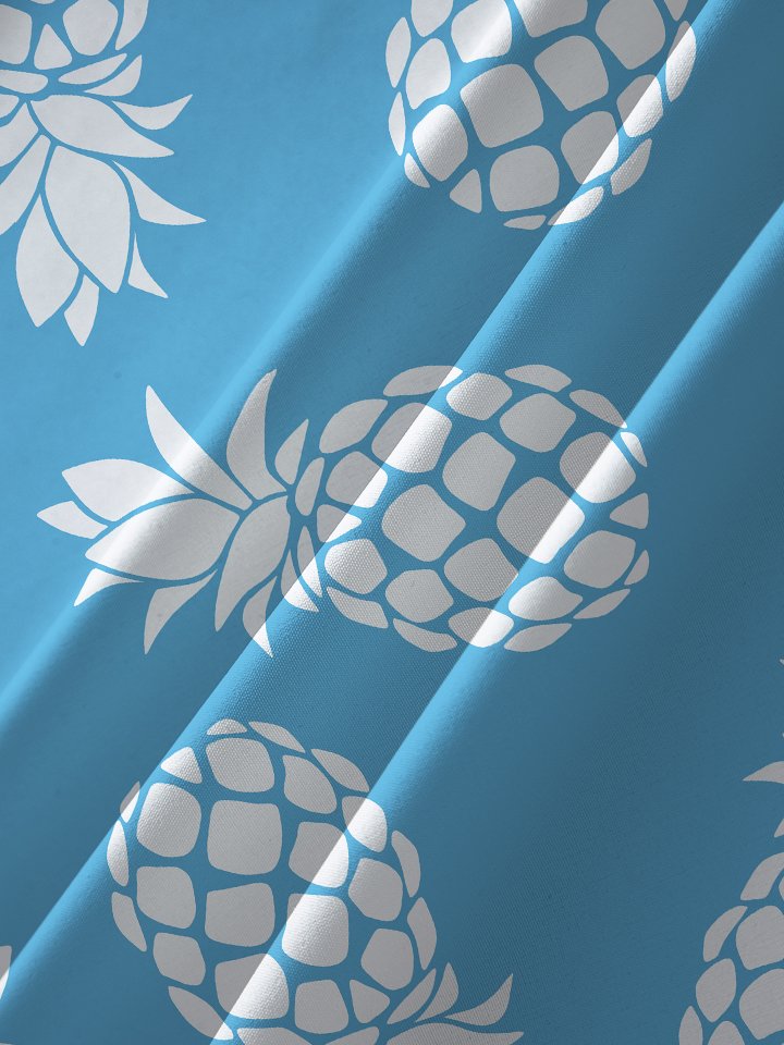 Alohadaddy Hawaiian Tropical Fruit Classic Aloha Pineapple Camp Shirt