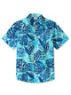 Alohadaddy Men's Tropical Leaves Hawaiian Short Sleeve Shirt