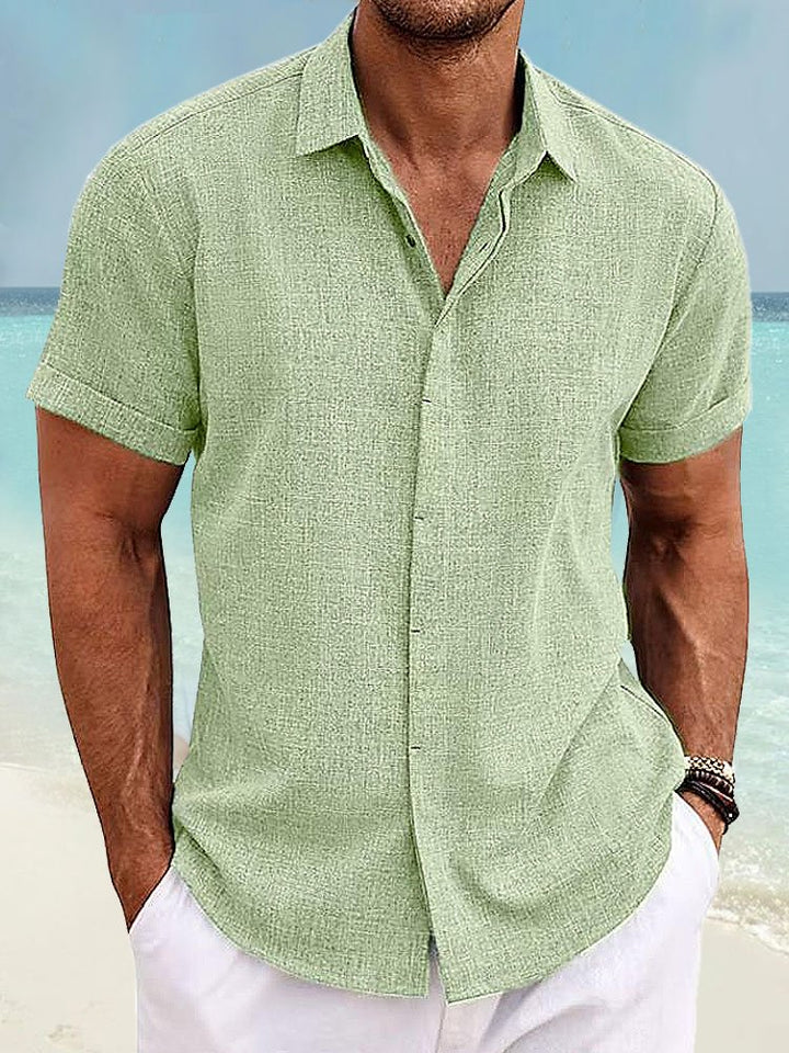 Alohadaddy Basic Cotton Linen Plain Men&