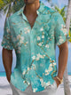Alohadaddy® Casual Floral Art Print Chest Pocket Stretch Hawaiian Short Sleeve Shirt Big & Tall