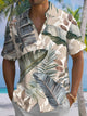 Alohadaddy® Hawaiian Leaves Printed Moisture Wicking Men's Short Sleeve Shirt Big & Tall