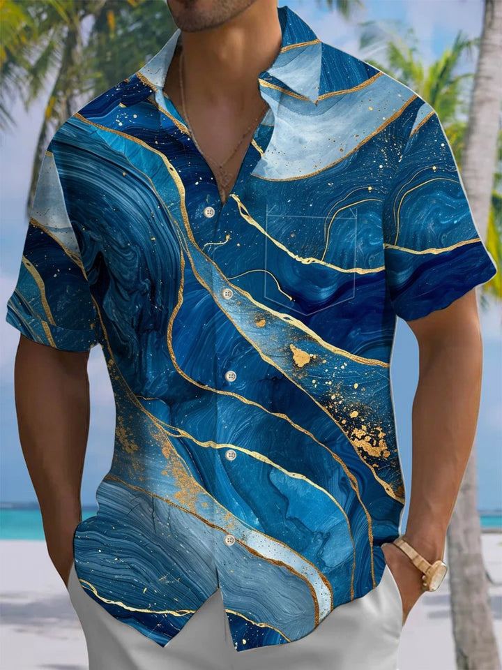 Alohadaddy® Casual Abstract Print Art Moisture Wicking Men&