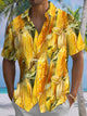 Alohadaddy® Casual Corn Art Print Chest Pocket Men's Short Sleeve Shirt Big & Tall