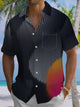 Alohadaddy® Casual Stripes Print Art Chest Pocket Men's Short Sleeve Shirt Big & Tall