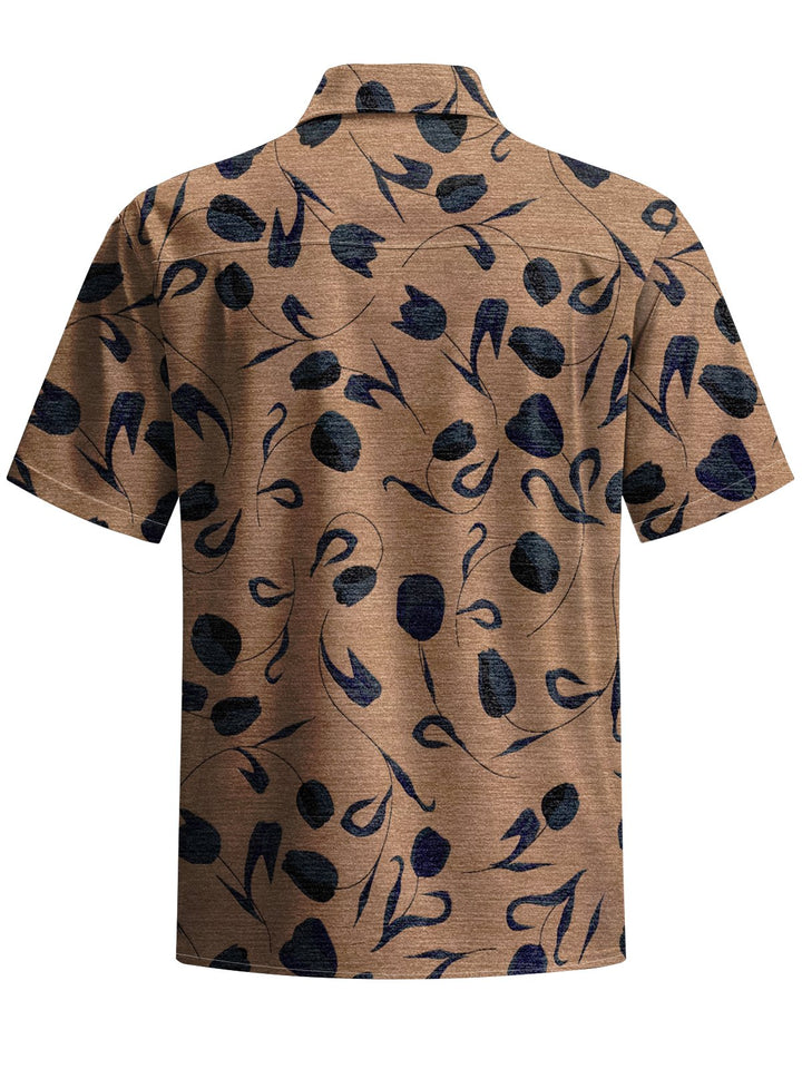 Alohadaddy® Vintage Leaves Art Print Chest Pocket Men&