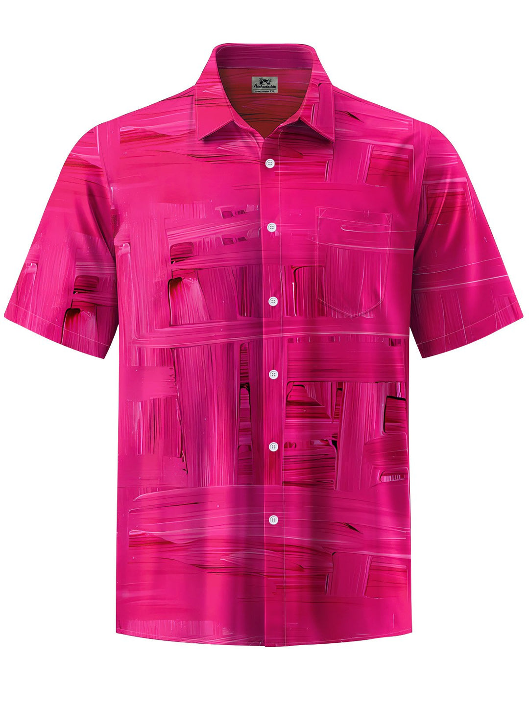 Alohadaddy® Casual Abstract Art Print Chest Pocket Mens Short Sleeve Shirt Big &amp; Tall