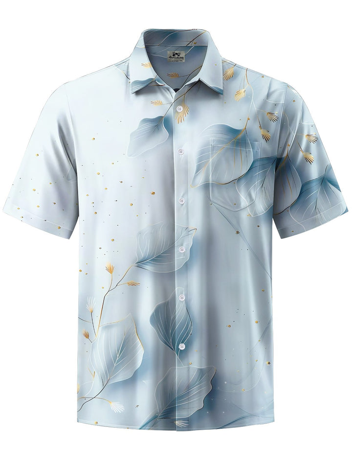 Alohadaddy® Casual Leaves and Plants Print Art Chest Pocket Men&