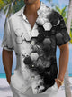 Alohadaddy® Men's Casual Geometric Ombre Print Moisture-Wicking Chest Pocket Short Sleeve Shirt Big & Tall