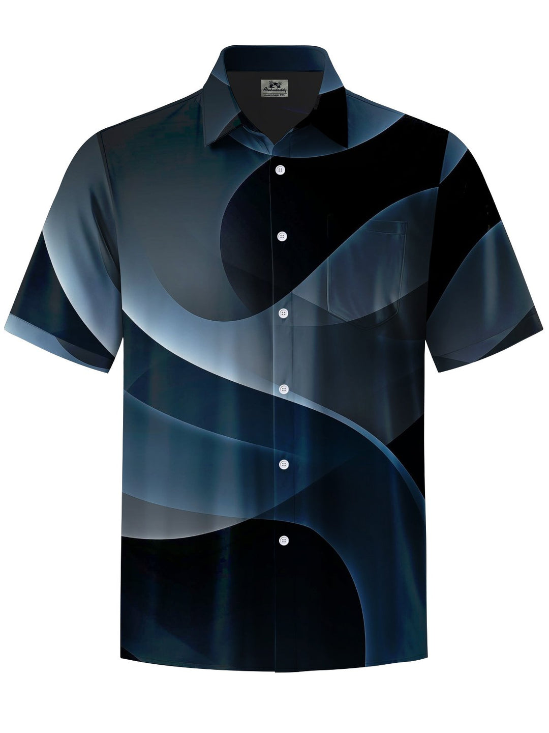 Alohadaddy® Casual Abstract Textured Art Print Chest Pocket Men&