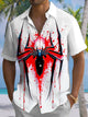 Alohadaddy® Casual Spider Painting Art Print Chest Pocket Men's Short Sleeve Shirt Big & Tall