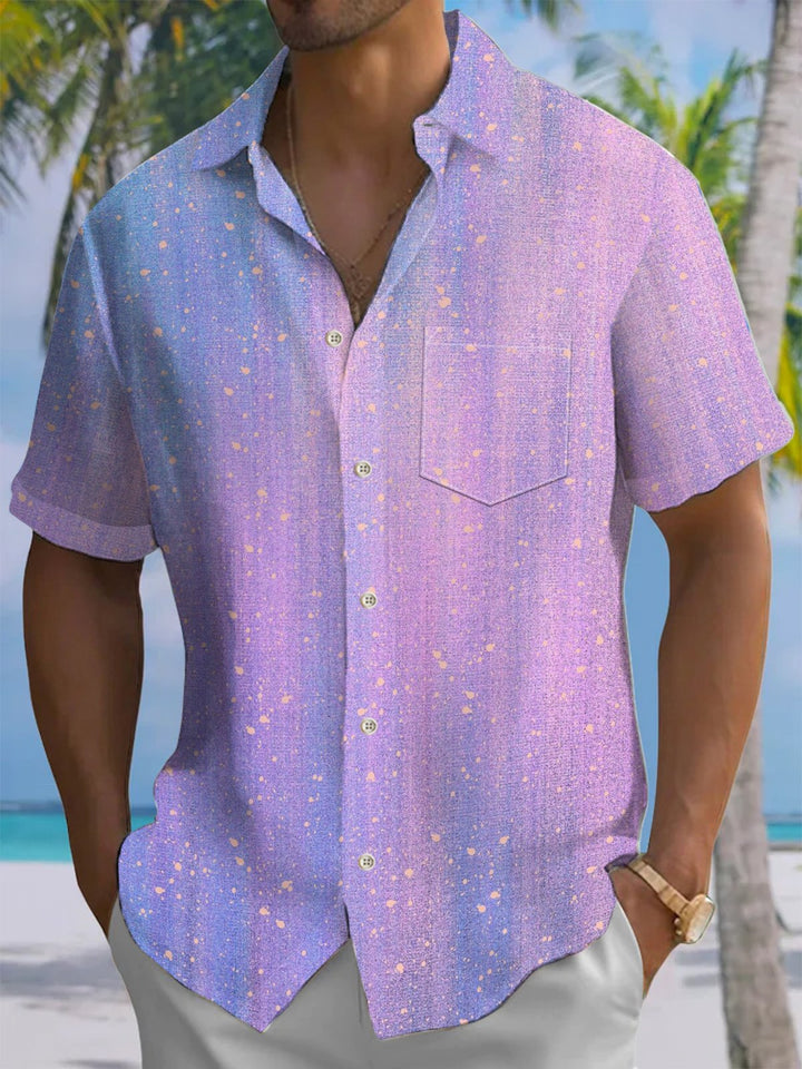 Alohadaddy® Casual Ombre Printed Art Chest Pocket Men&