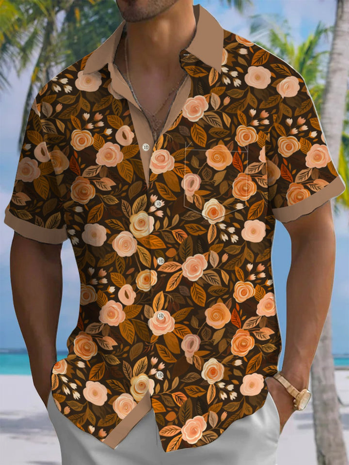 Alohadaddy® Vintage Floral Contrast Art Print Men&