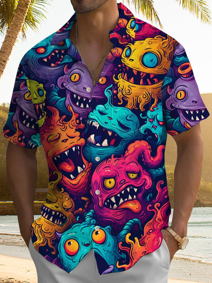 Alohadaddy® Vintage Monster Art Print Pocket Men&
