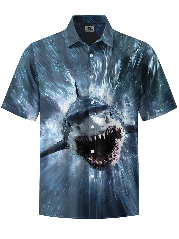 Alohadaddy® Casual Shark Print Art Stretch Men&