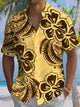 Alohadaddy® Vintage Floral Print Art Pocket Stretch Men's Short Sleeve Shirt Big & Tall
