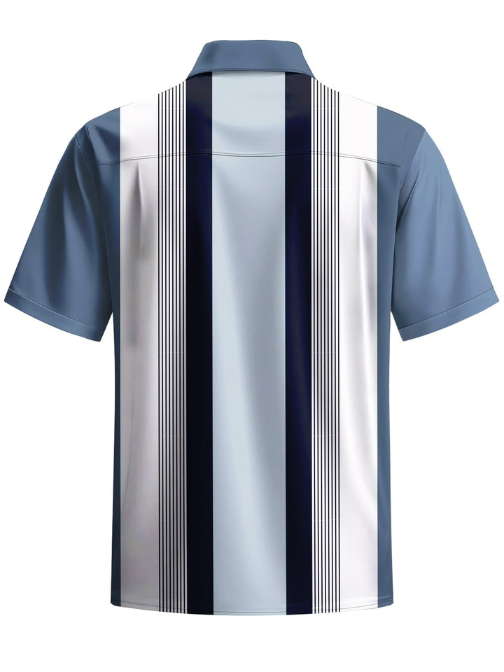 Alohadaddy® Casual Stripe Print Button Pocket Stretch Men&